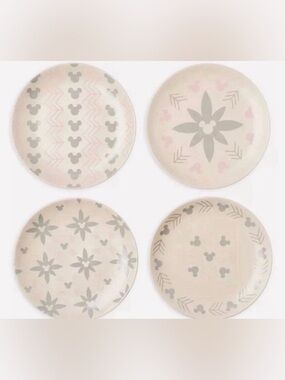 NWT Disney Parks Homestead Collection Mickey Mouse Salad Plate 4 piece Set